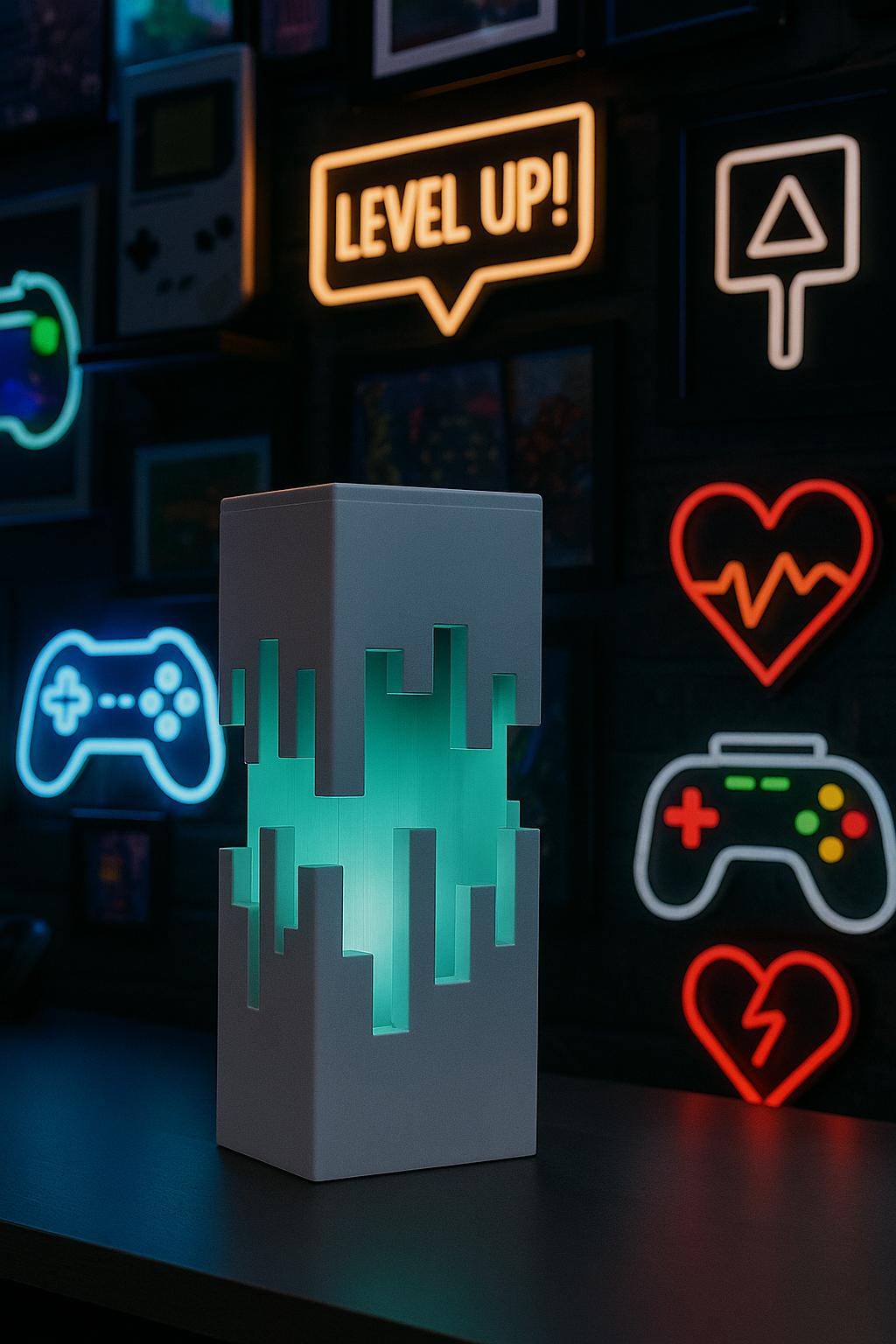 RGB Ender Gaming Lamp – Cyberpunk Pixel Light, Stream Room Decor
