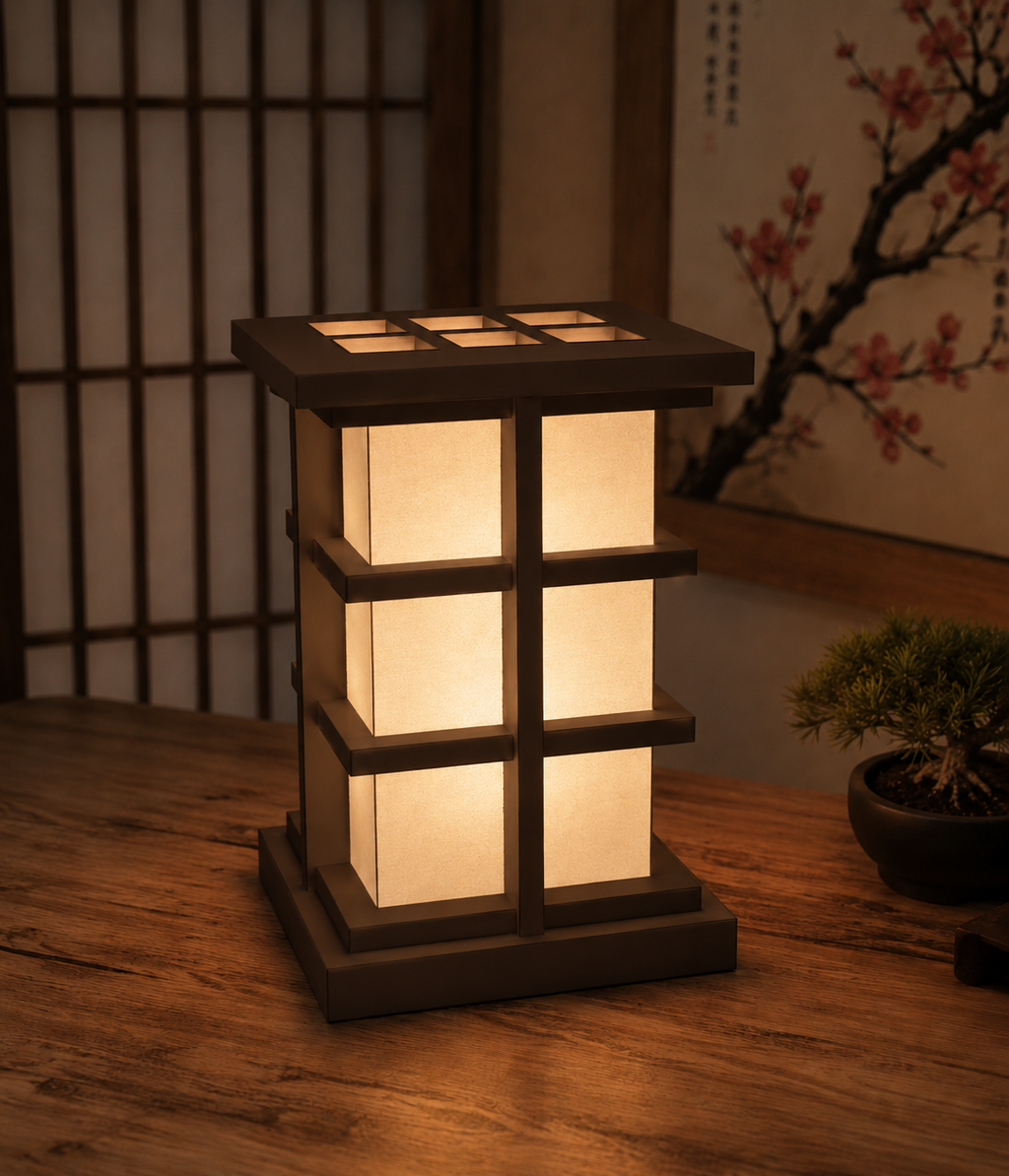 Shoji Japanese RGB Table Lamp – USB Powered with Remote & Adjustable Brightness