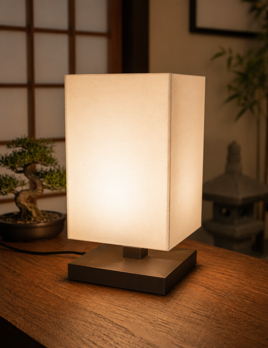 BLOK Japanese Table Lamp – Minimalist Cube Light
