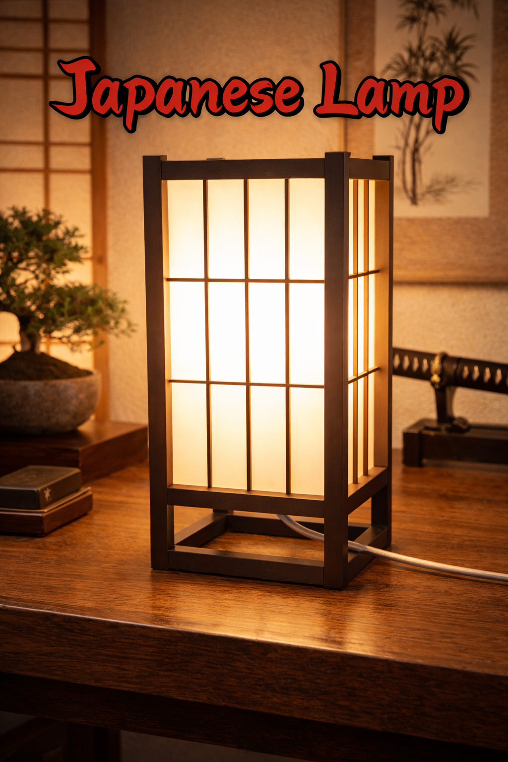 Japanese RGB Table Lamp – USB Powered with Remote & Adjustable Brightness
