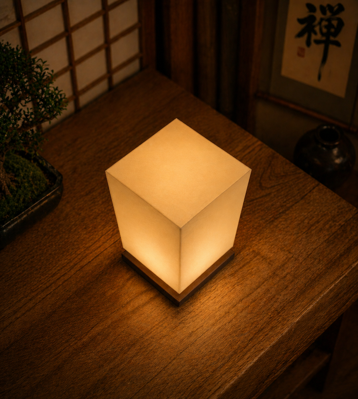 BLOK Japanese Table Lamp – Minimalist Cube Light