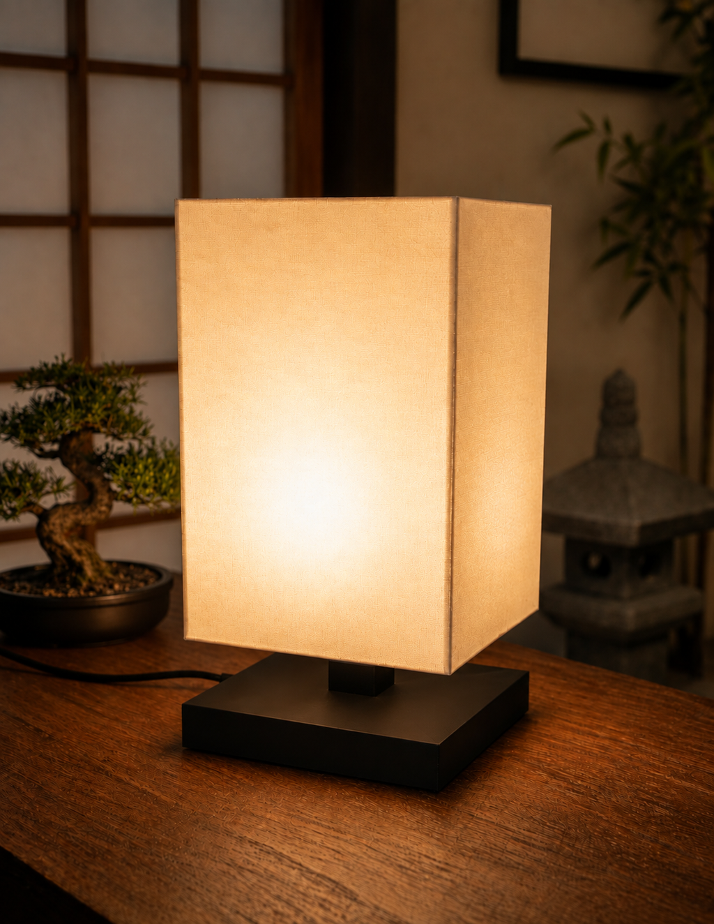 BLOK Japanese Table Lamp – Minimalist Cube Light