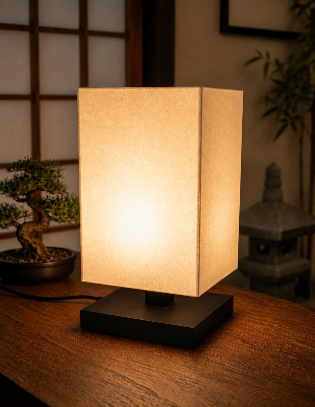 BLOK Japanese Table Lamp – Minimalist Cube Light