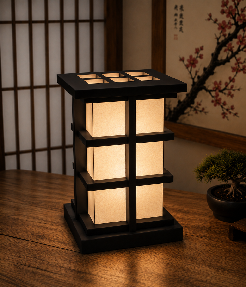 Shoji Japanese RGB Table Lamp – USB Powered with Remote & Adjustable Brightness