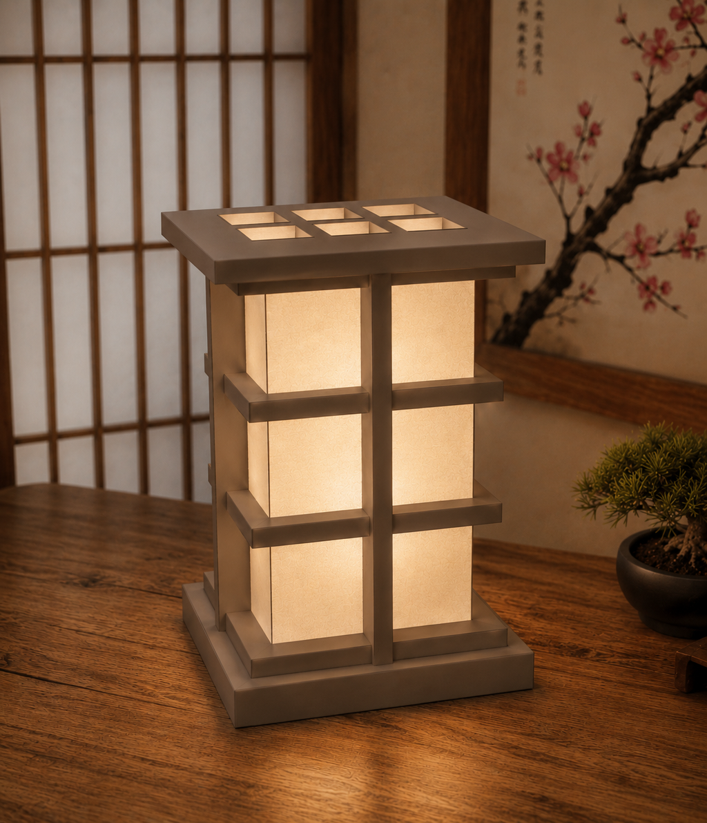 Shoji Japanese RGB Table Lamp – USB Powered with Remote & Adjustable Brightness