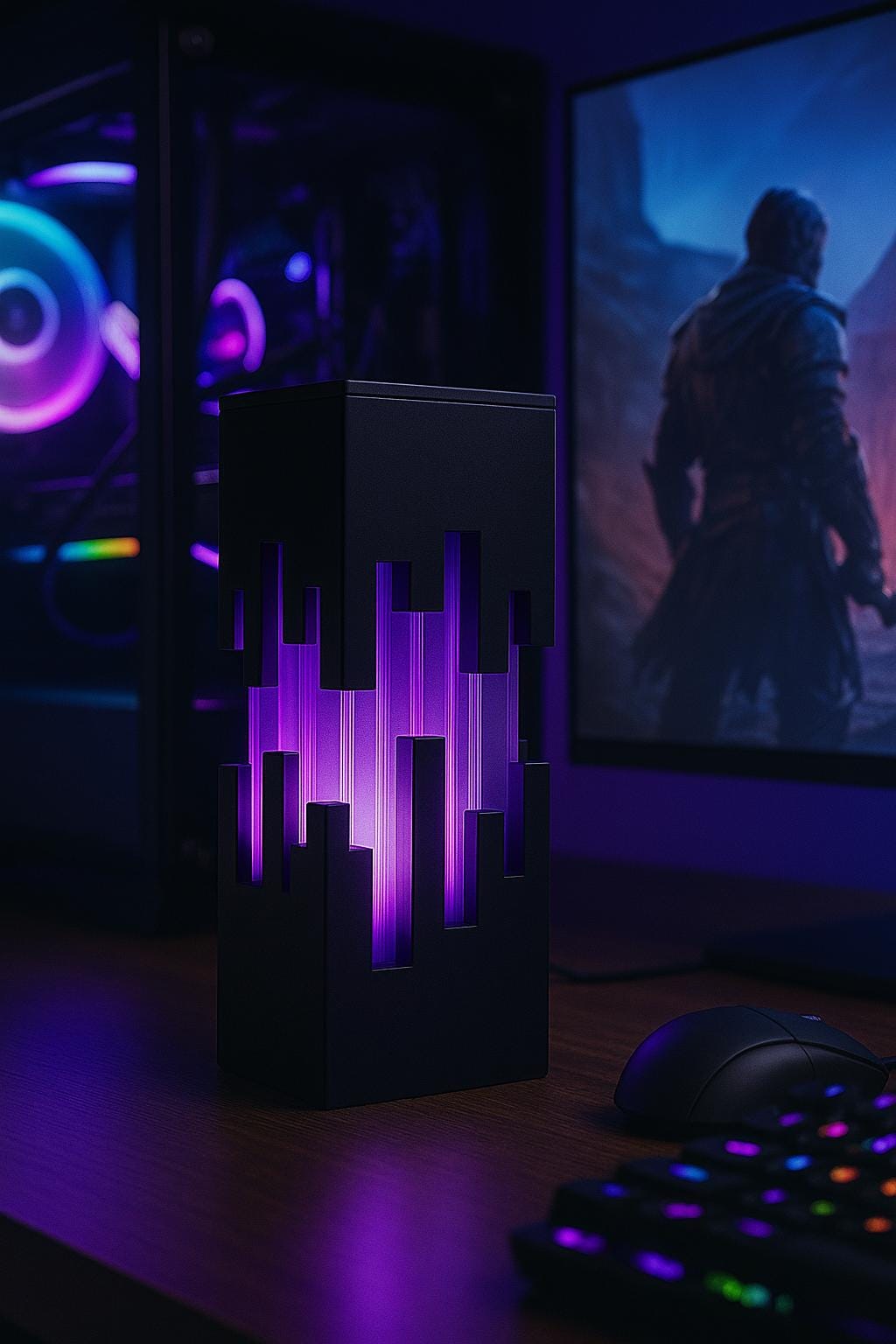 RGB Ender Gaming Lamp – Cyberpunk Pixel Light, Stream Room Decor